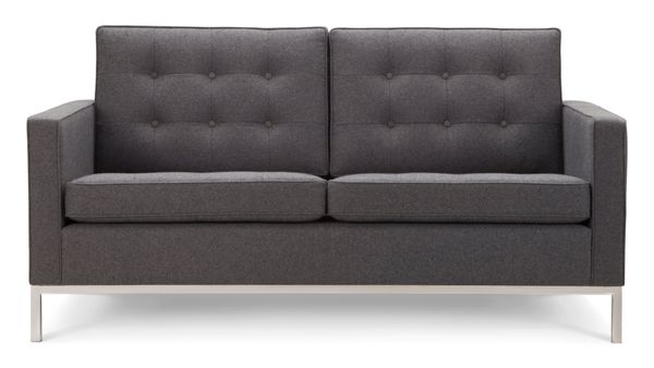 Florence - Florence Two Seater Sofa, Dark Gray Wool