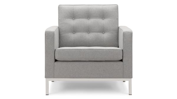 Florence - Florence Lounge Chair, Light Gray Wool