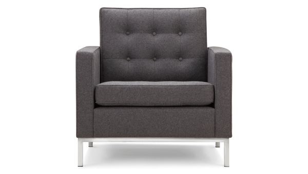 Florence - Florence Lounge Chair, Dark Gray Wool