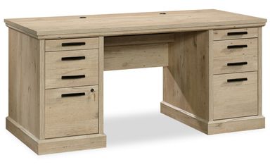 Akira 29.53" Executvie Office Desk with 6-Drawers - Prime Oak|Bureau de direction Akira de 29,53 po à 6 tiroirs - chêne clair