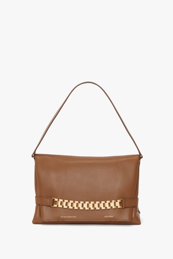 Chain Pouch Bag In Tobacco Leather