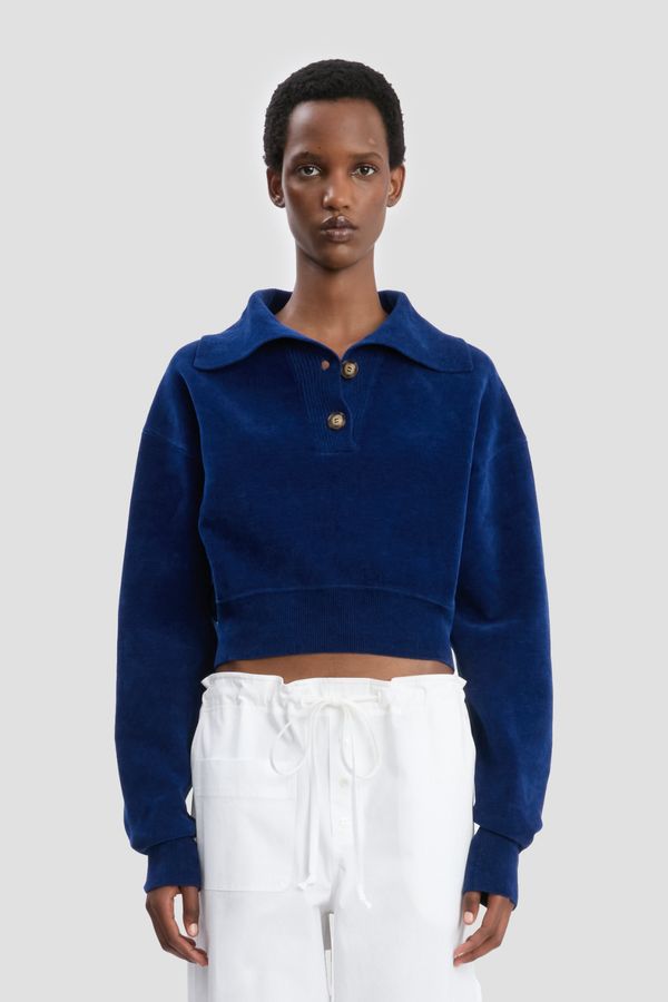 Collared Jumper In Bright Navy