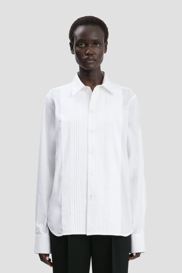 Pin Tuck Shirt In White