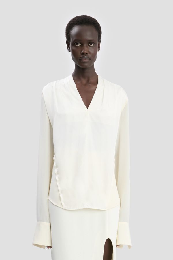 V-Neck Top In Ivory