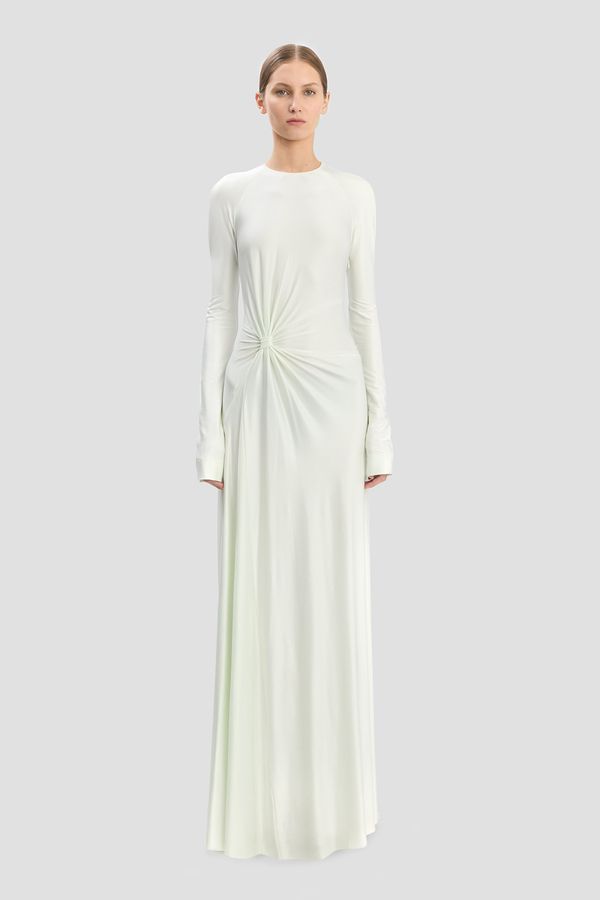 Twist Waist Gown In Aloe