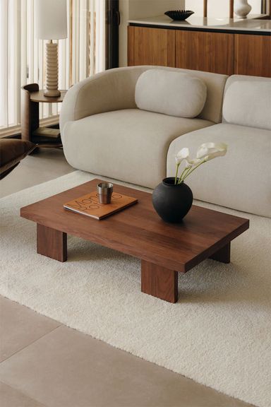 Rechteckiger Couchtisch 100x60 cm aus MDF und Bernay-Furnier