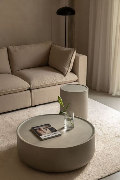 Table basse ronde en ciment (Ø80 cm) Darwys