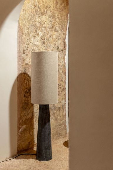 Loana Linen and Fiberglass Floor Lamp