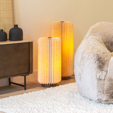 By-Boo Vloerlamp 'Zuki' Set van 2 stuks Linnen
