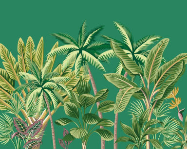 Tropical Palm Trees Large by Origin Murals - Green - Mural - MUR201L