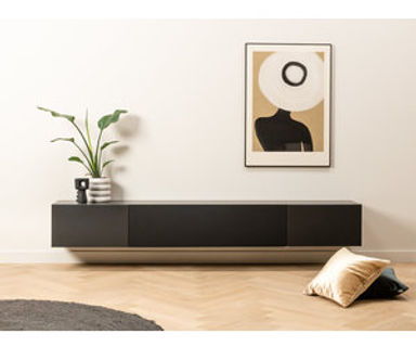Excellent Excellent zwevend Tv meubel met speakerdoek voor soundbar - 3 kleppen
