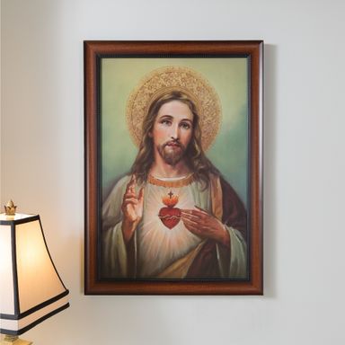 Sacred Heart of Jesus Framed Art - 27"