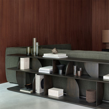 Ethnicraft Shelving Console dark wood – Geometric