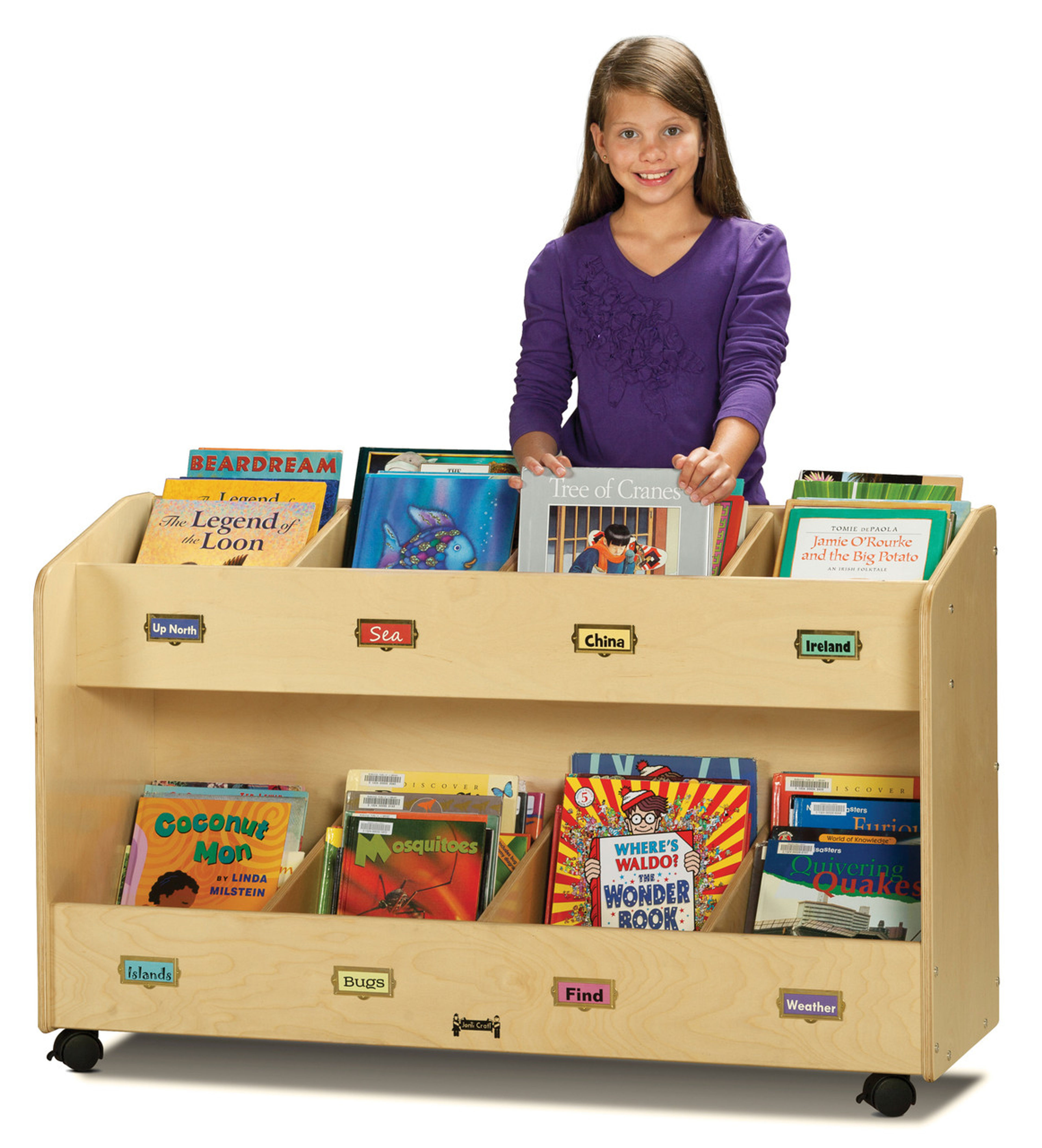 Mobile 8-Section Book Organizer for Classrooms - Jonti-Craft