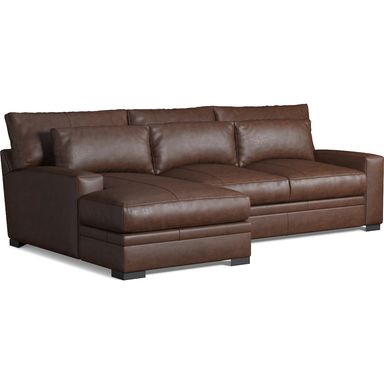 Winston 2-Piece Leather Sectional with Chaise | Value City Furniture