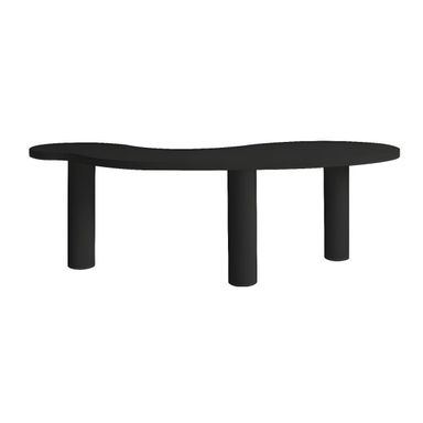 Curved Computer Desk with Parsons Wood Base and Modern Style - Table Only 55.1"L x 27.6"W x 29.5"H Black