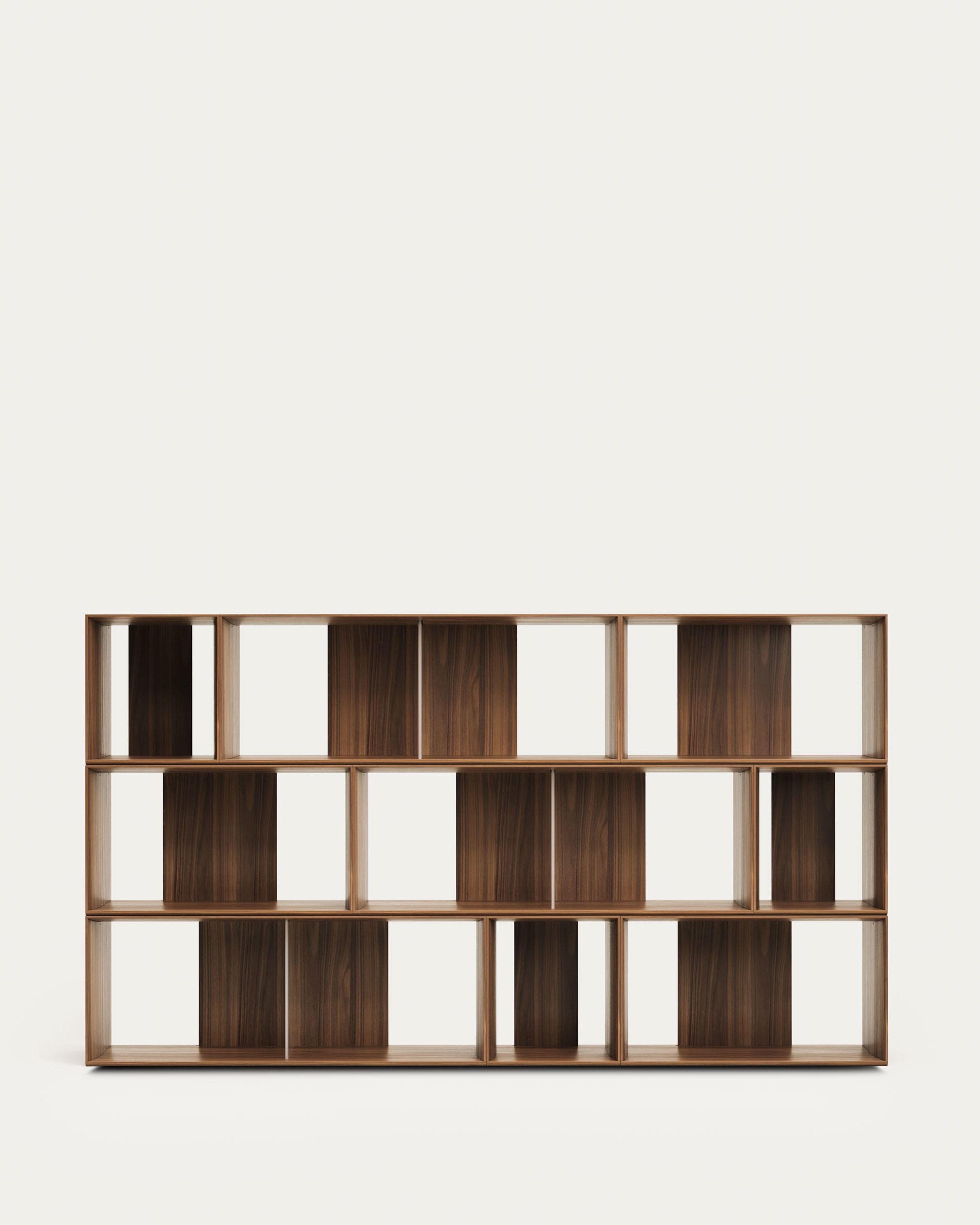Set Litto 9 Estanterías Modulares Nogal 202x114 cm
