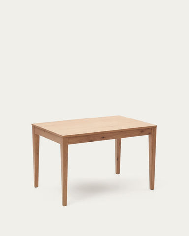 Mesa extensible Yain de chapa y madera maciza de roble 120 (180) x 80 cm