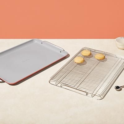 Baking Sheet & Cooling Rack In Perracotta | Non-Stick, Non-Toxic, Easy To Clean, Scratch Resistant Ceramic Bakeware | Oven Safe & Durable | Caraway