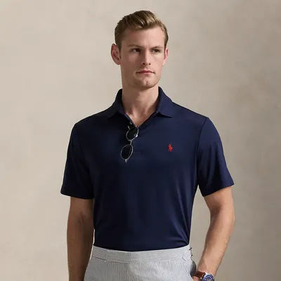 Ralph Lauren Classic Fit Performance Polo Shirt in Refined Navy - Size L
