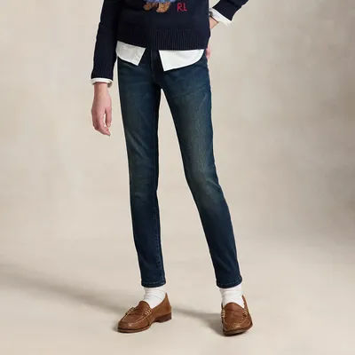 Ralph Lauren Aubrie Denim Legging in Lucey Wash - Size 10