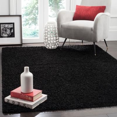 Safavieh Athens Shag 5'1" x 7'6" Area Rug, Black