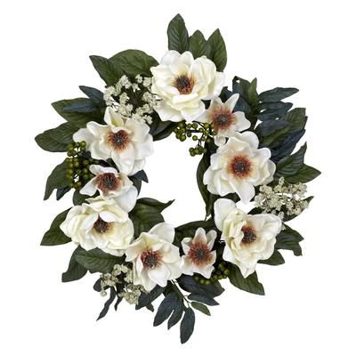 Home Accents 22" Magnolia Wreath , White/Green