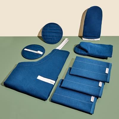 Linen Set In Navy | 100% Organic Cotton | Caraway