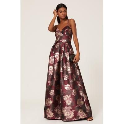 Hutch Merlot Floral Gown Purple-multicolored-print