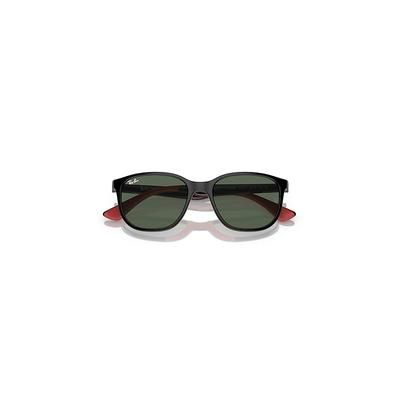 Ray-Ban Rb9078s Kids Bio-based Sunglasses Black On Red Frame Green Lenses 48-16