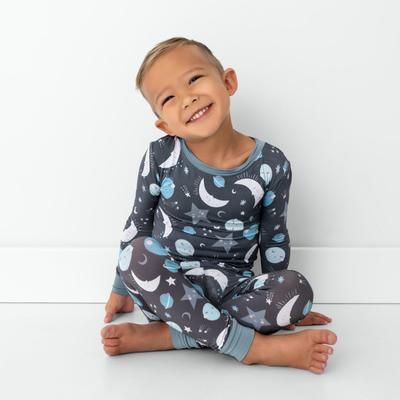Blue To the Moon & Back Two-Piece Pajama Set - 7 - 8