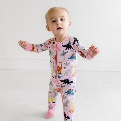 Pink Jurassic Jungle Zippy - Newborn