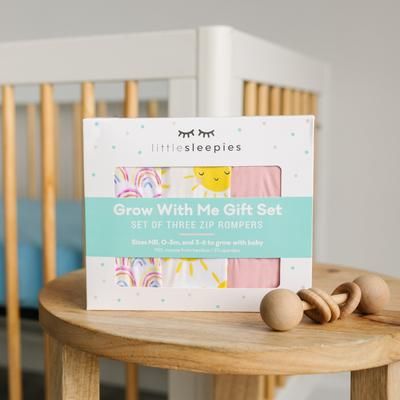 Pastel Rainbows, Bubblegum & Sunshine Zippy Grow With Me Three Pack Gift Box - Newborn