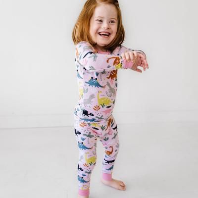 Pink Jurassic Jungle Two-Piece Pajama Set - 2T
