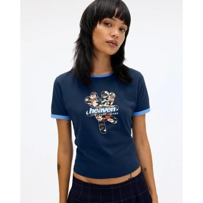 MARC JACOBS Marc Jacobs HEAVEN LOGO BABY TEE in Navy, Size Large