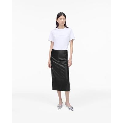 MARC JACOBS Marc Jacobs Leather Slim Skirt in Black, Size 6