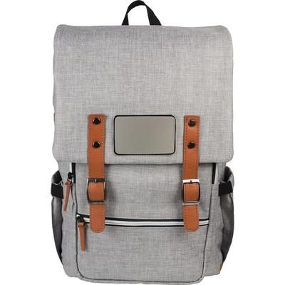 Rambler Custom Engraved Logo Top Flap Laptop Backpack - Gray - One Size