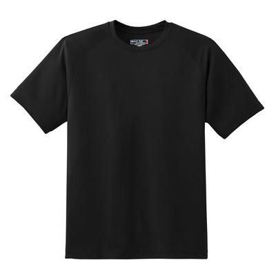 Sport-Tek Unisex Big Plus Size Short Sleeve Dry Zone Raglan T-Shirt - Black - 2XL