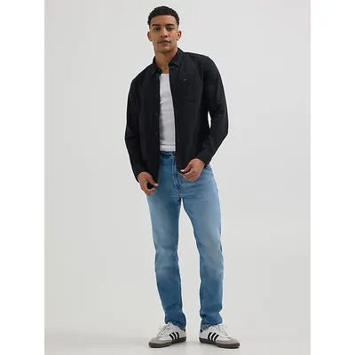 Men’s Lee Slim Straight Rider Jeans Worn In Travis (Size 28 x 30)