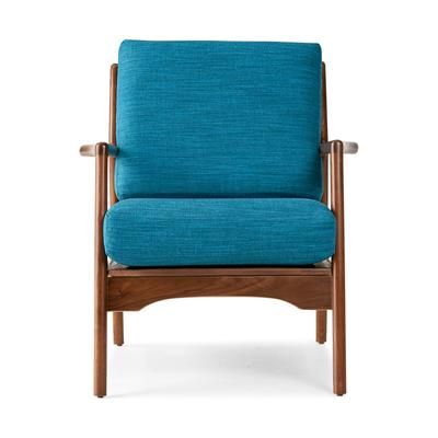 Collins Chair Lucky Turquoise Walnut Blue Mid-Century Modern