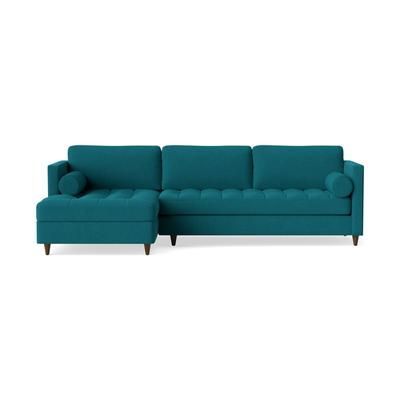 Briar Sleeper Sofa Storage Sectional Key Largo Zenith Teal Left TEMPUR-Response Memory Foam Blue Modern