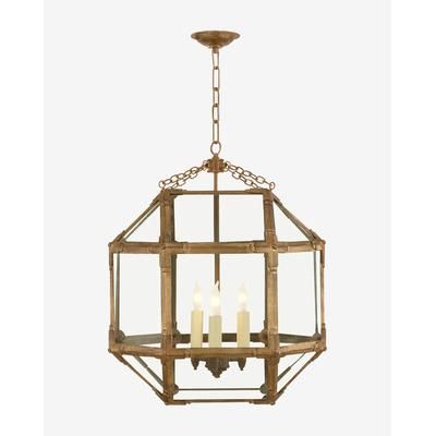 Morris Lantern Gilded Iron/Medium/Clear Glass