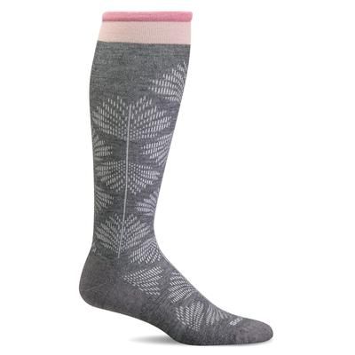 Women's Full Floral | Moderate Graduated Compression Socks | Wide Calf Fit S/M Black | Lifestyle Compression by Sockwell Socks