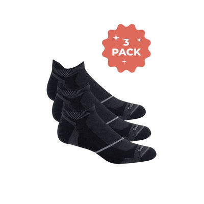 Men's Pulse Micro 3-Pack | Firm Compression M/L Black | Sport Compression by Sockwell Socks