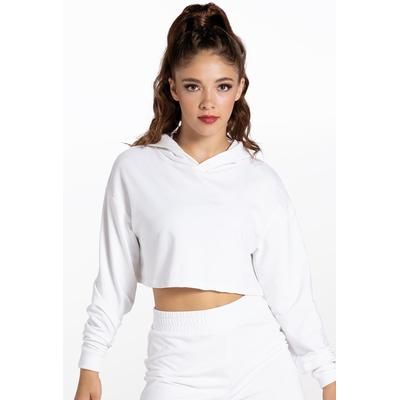 Long Sleeve Cropped Hoodie - White - Large Child - Dance Top AH10417