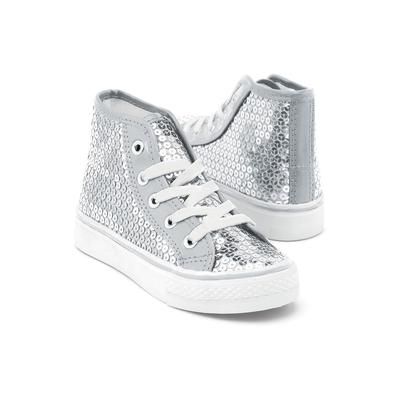 Sequin High-Top Sneakers - Silver - Size 5 - Dance Shoe WL6034