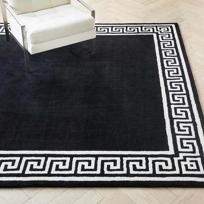 Greek Key Rug | Black Ivory | Rugs | Z Gallerie | 9' x 12' | Wool & Viscose