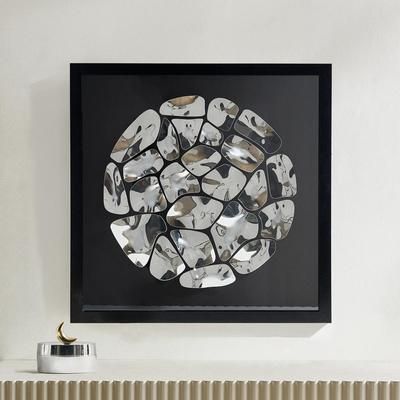 Reflect Metal Art 2 | Silver black | Z Gallerie | 23.75"W x 2"D x 23.75"H | Plastic metal inner art