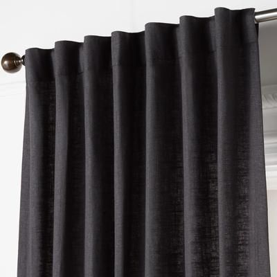 Audrey Linen Charcoal Curtain | Z Gallerie Modern Design Blackout Curtain | rod pocket/back tab 96" | 55% Linen, 45% Viscose