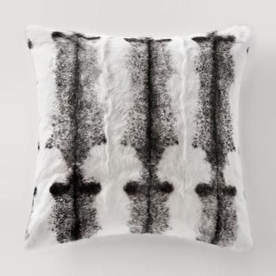 Nord Fur Pillow 22" | Black White | Pillows | Z Gallerie | 22" X 22" | 100% Genuine Fur